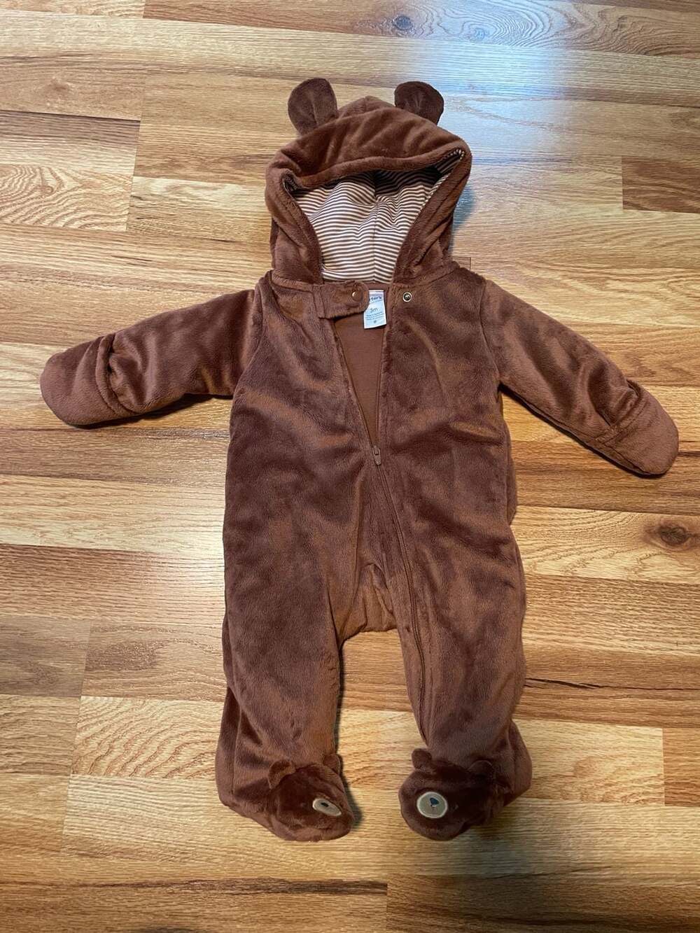 Carter's Just One You Brown Bear Hooded Fleece Bunting Snowsuit 3M